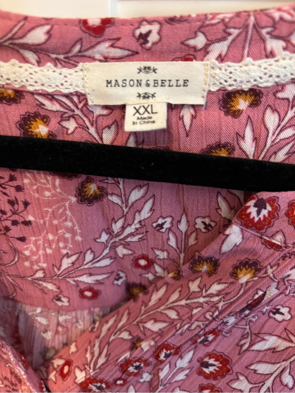 Waverly + Sage Pink Floral Button-Up Blouse - Picture 2 of 5